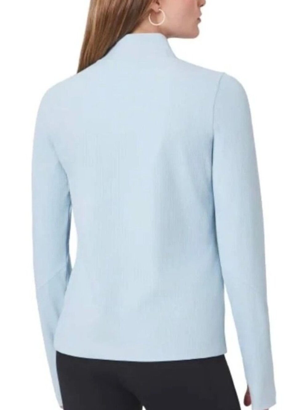 Mondetta Women's L Light Blue Quarter-Zip Long-Sleeve Athletic Top a2390 - Picture 2 of 12